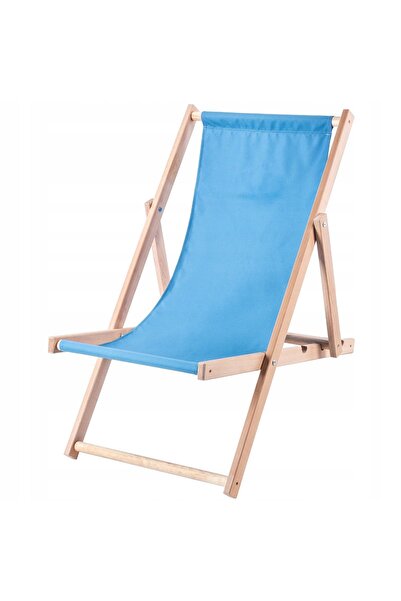 KADAX Șezlong de grădină din lemn, pliabil, albastru, calitate superioară