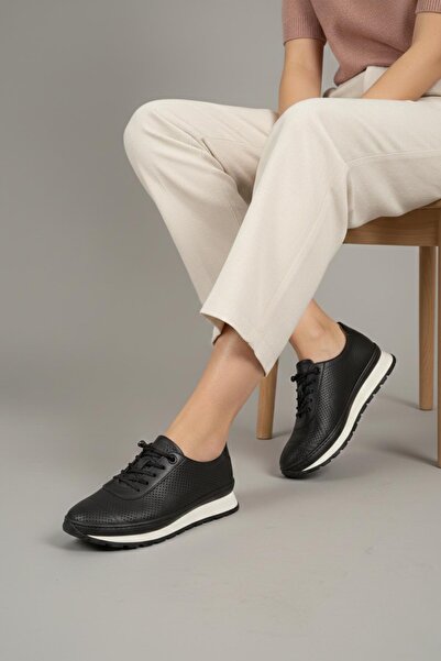 Papuçsepeti Shoe Basket Women's Ornamental Lace-Up Comfortable Sole Orthopedi...