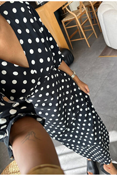 FLEX FASHION ROCHIE DE DAMĂ CU PUNCTE, CU MÂNECĂ SCURTĂ ȘI GULER ÎN V