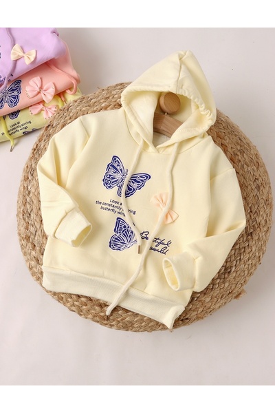 MiniKids Cream sweatshirt, Butterfly girl