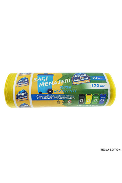 TECLA EDITION Set 10 saci menajeri 120L pentru colectare selectiva din materi...