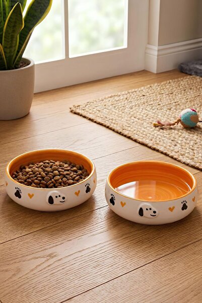 Pawicci Kedi & Köpek, Evcil Hayvan Mama ve Su Kabı-2'li Kabartma desenli Set,...