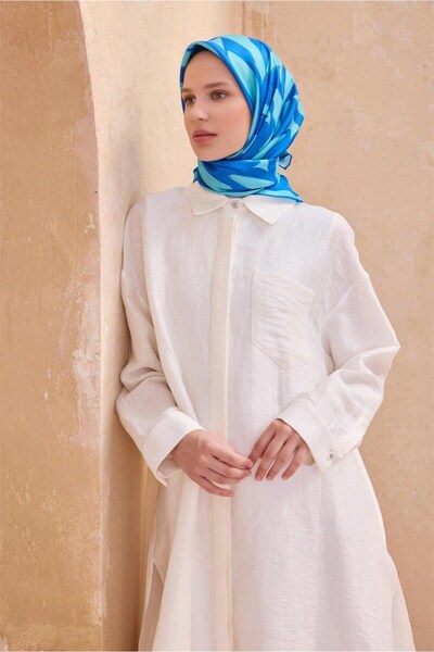 Belli Μαντήλι Twill Μετάξι - 4123-54 Τιρκουάζ Μπλε