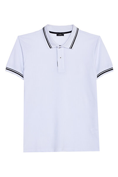 Tudors Ανδρικό μπλουζάκι εφαρμοστό Slim Fit 100% Βαμβάκι Plain με Πικέ λαιμόκ...