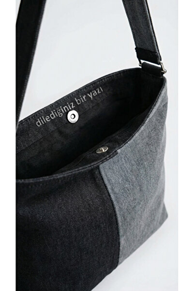 ENZİM JEANS Kadın Kot Omuz Çantası Denim Kumaş Askılı Çanta