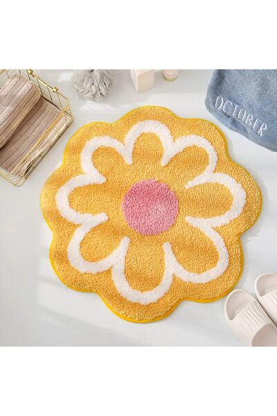 Arabest Cute flower-shaped bath mat, absorbent non-slip mat, soft and fluffy ...