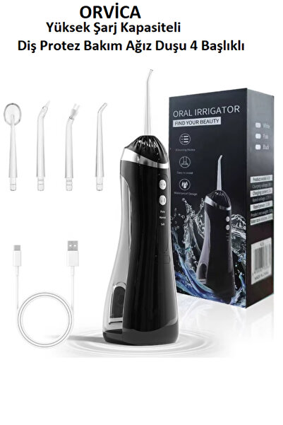 ORVİCA Su Püskürtmeli Ağız Duşu, Protez Diş Bakım Seti. Diş Teli Arası Temizl...