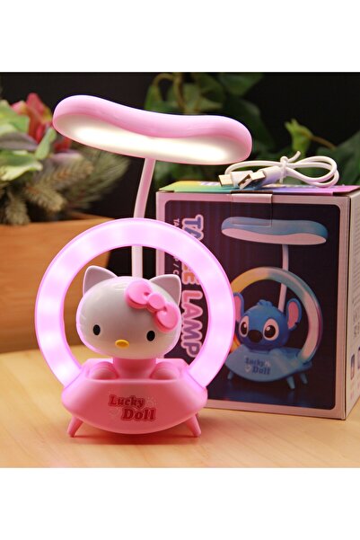 HEDİYEBİZİZ Pembe Hello Kitty Gece Lambası Şarjlı