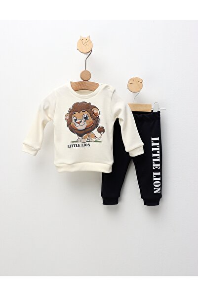 MiniKids Little Lion outfit, ecru-navy blue
