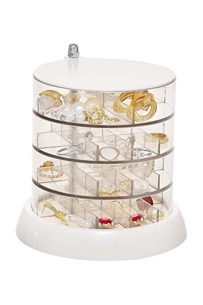 Arabest 4-Layers Jewelry Box,360° Rotating Bathroom Containers for Hair Tie, ...