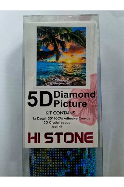Hobiline Hı Stone 5d Elmas Boncuk Taş Işleme Mozaik Goblen Kit 50x40 Cm Gün B...