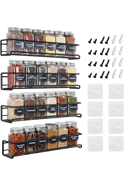 Arabest Wall-mounted seasoning rack 4 layers-space-saving, suitable for walls...
