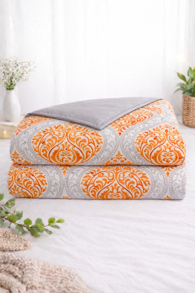 İQON Double (1 Piece) Duvet Cover Ottmn Orange (Pillowcase and Bed Sheet Are ...