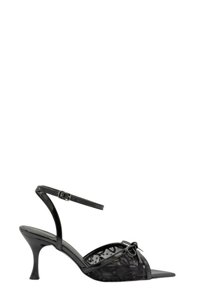 Moulin Shoes فستان سهرة تول مع إكسسوارات فيونكة سوداء للنساء حذاء بكعب