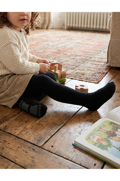 MiniKids Dres stil Colant, model negru simplu cu antiderapant