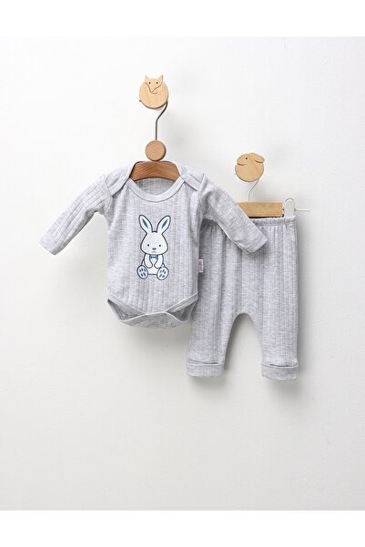 MiniKids Set of 2, Happy Rabbit, gray