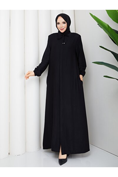 ECESSA FASHİON Casual Zippered Cotton Piece Linen Ferace