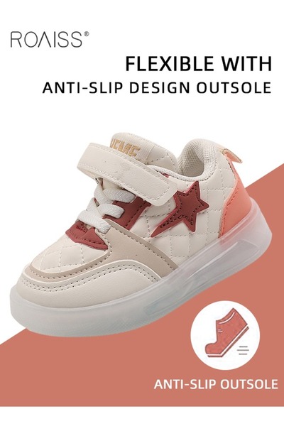 ROAISS Boys and Girls' Fashionable Sports Shoes Lighting Toddler Walking Shoe...