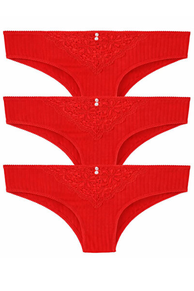 Vanilya Secret Prednje Čipka Pamuk gaćice 3 paketa