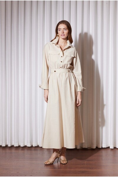 Missemramiss 5280 Nakışlı kemerli Elbise