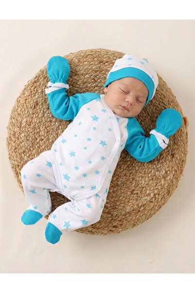 MiniKids Τετράγωνο κοστούμι, αστέρια με τιρκουάζ