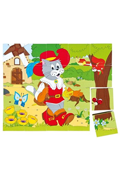 Woodyland Puzzle din lemn cuburi - Basme 4 x 5
