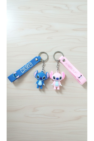 invictus design 3D Figürlü Silikon Stitch ve Angel Anahtarlık Çanta Süsü Char...