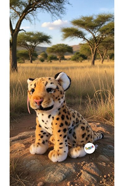 TOPROCKSTORE Sevimli Yırtıcı Vahşi Leopar Kaplan Peluş Oyuncak Gerçekçi Camgö...