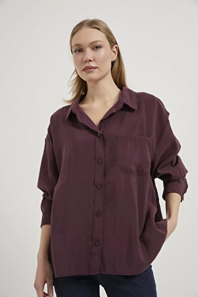 Shopping Shop modal Cămașă din țesătură cu guler deschis supradimensionat ROȘ...