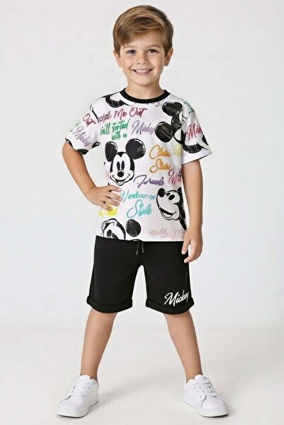 Riccotarz Dečački set sa medvedićem i šarenim tekstom Pamučni džersej T-shirt...