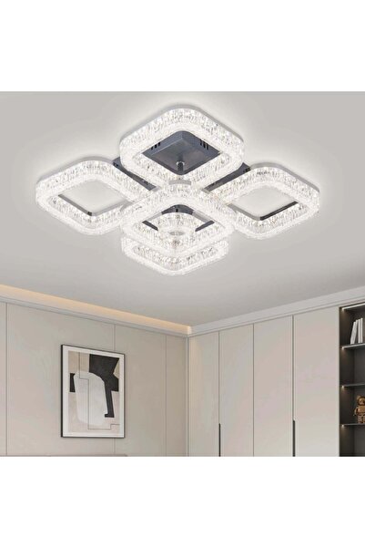 RFAN LED Chandelier, Model K3535/4+1ACH, With Remote Control, 3 Light Types, ...