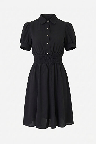 Sortie Mâneci bufante cu talie elastică pentru femei rochie tip cămașă Siyat