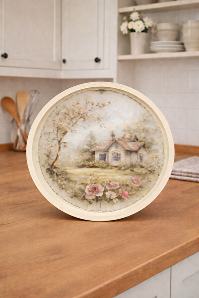 Zucci Home English Vintage Büyük Çay Servis Tepsisi | Country Cottage | Yuvar...