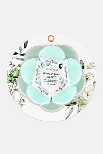 Olivia Rose مجموعة من 10 قطع من إسفنجات البودرة المثلثة، لون أخضر نعناعي