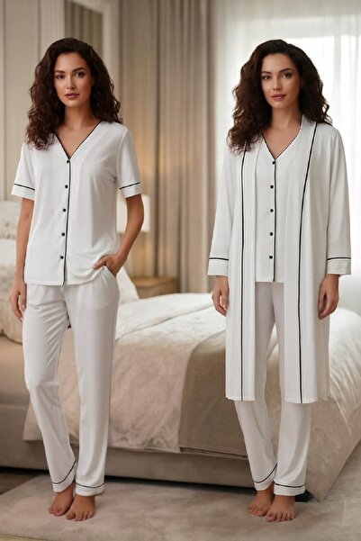 Puerpera Cotton Pcs Women's Short Sleeve Button-Front Dressing Gown Pajama Se...