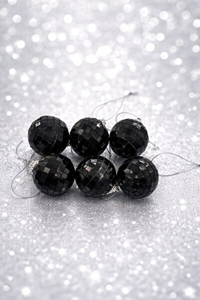 PARTİPORT 6-Piece Red Disco Cake Christmas Ornament 4 cm – Mirror Ball Cake D...