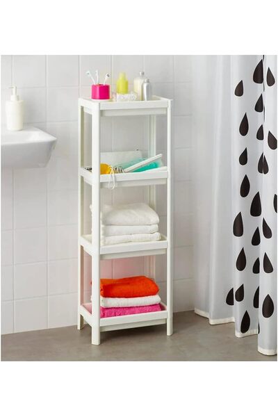 TOSHIONICS Bathroom Shower 4-Layer Plastic Corner Shelves Storage Unit for Ba...