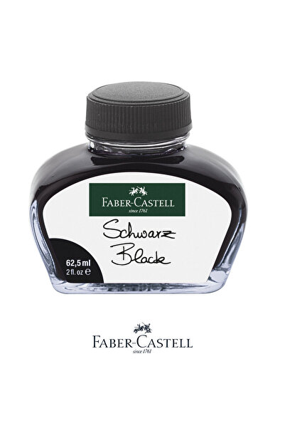 Faber Castell Cerneala pentru stilou cu penita, Negru intens, 62.5 ml, perman...
