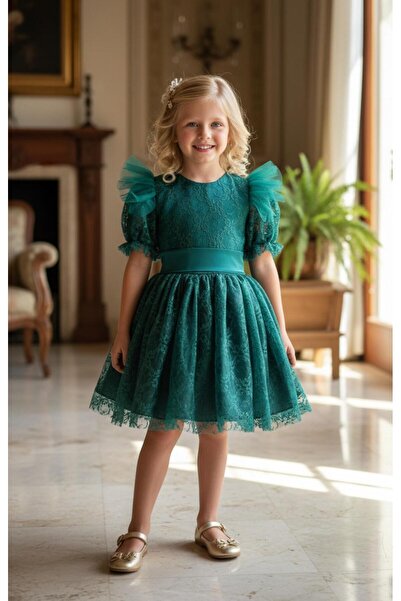 Gala beli curea li dantelă li rochie pentru copii