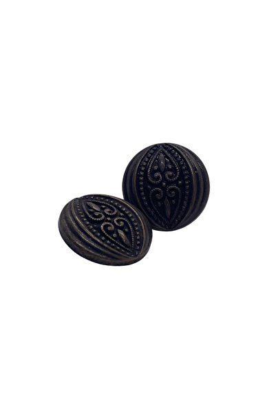 Düğmece Ceket Tipi 6 Adet Plastik Handmade Düğme (25mm, Siyah)