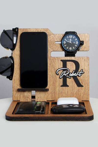 TAN ATÖLYE Kişiye Özel Ahşap Kabartma İsimli Masaüstü Düzenleyici Organizer -...