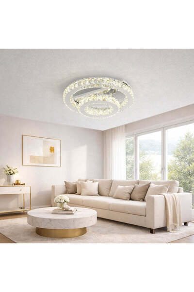 RFAN LED Chandelier, Model R9182/1+1, With Remote Control, 3 Light Types, 72W...