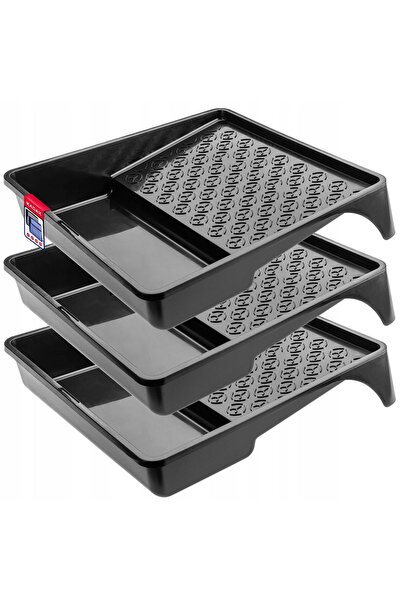 KADAX Large Paint Tray 320x350 Mm For Paint Roller Set Black 3 pcs