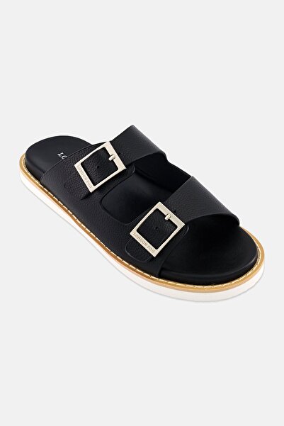 London Fog Men Adjustable Slip On Arabic Sandal, Black