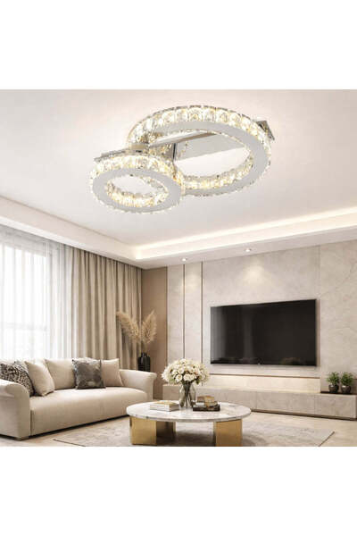 RFAN LED Chandelier, Model R9182/1+1A1, With Remote Control, 3 Light Types, 6...