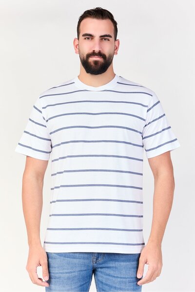 Aeropostale Men Crew Neck Short Sleeve Stripe T-Shirt, Multicolor