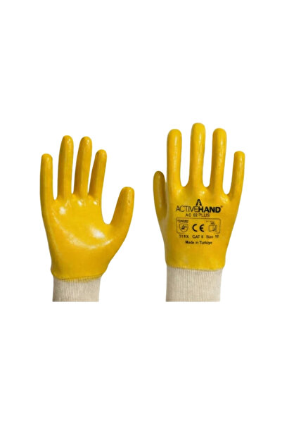 ACTIVEHAND قفازات النتريل الصفراء AC-02 PLUS رقم 10 - × 12 قطعة