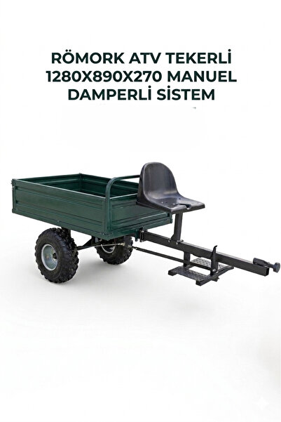 Kaan KRM 200 ATV Tekerlekli Çapa Makinesi Römork – 128x89x27 cm Manuel Damperli