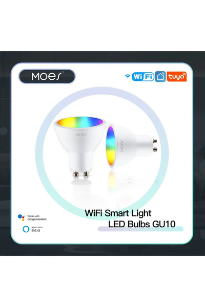 Choice1 MOES Wifi GU10 Bulbs New MOES GU10 WiFi Smart LED Bulbs RGBW C+W Whit...