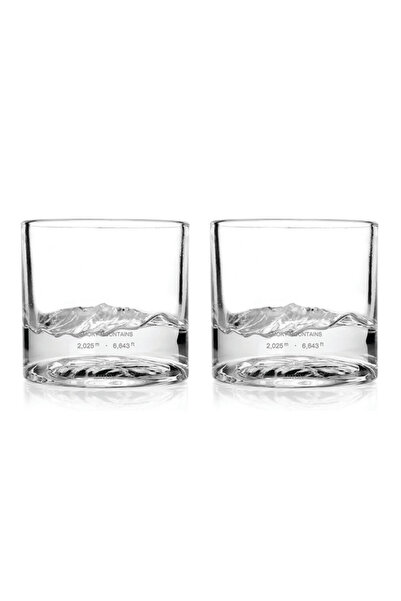 LIITON 1009931 Smoky Mountain Whiskey Glasses Set, 230ml, 2pcs, Thick Walls, ...